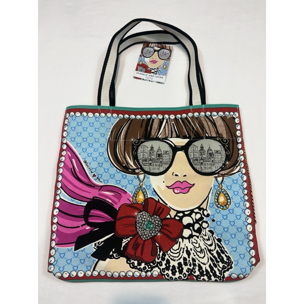 NWT Brighton Sparkle and Shine Canvas Tote Large Beach or Shopping Bag by Clancy